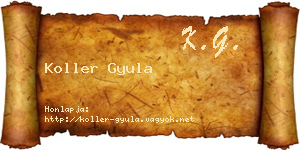 Koller Gyula névjegykártya