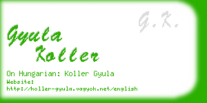 gyula koller business card